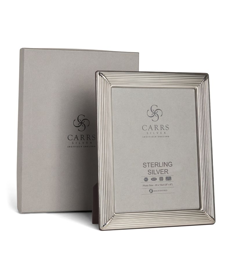 Carrs Silver Carrs Silver Sterling Silver Fluted Photo Frame With Wood Back (8" X 6")