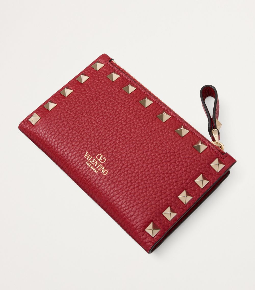 VALENTINO GARAVANI Valentino Garavani Leather Rockstud Coin And Card Holder