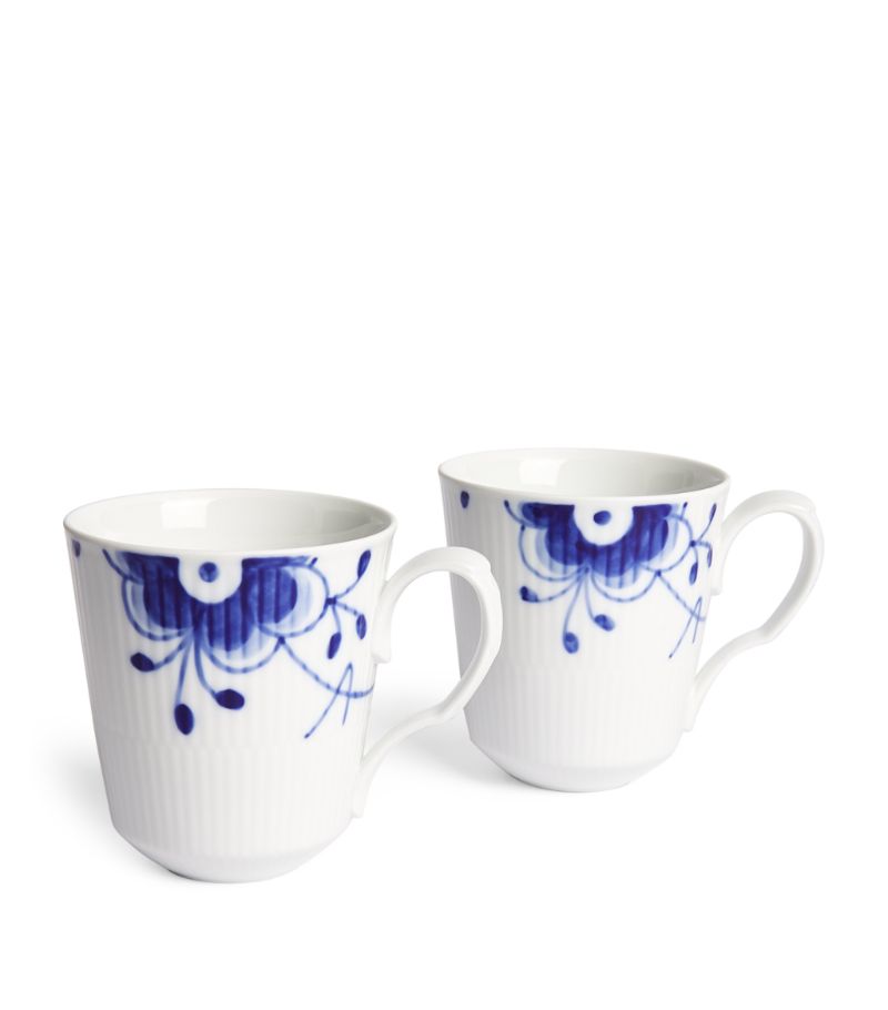 Royal Copenhagen Royal Copenhagen Set Of 2 Blue Fluted Mega Mugs (370Ml)