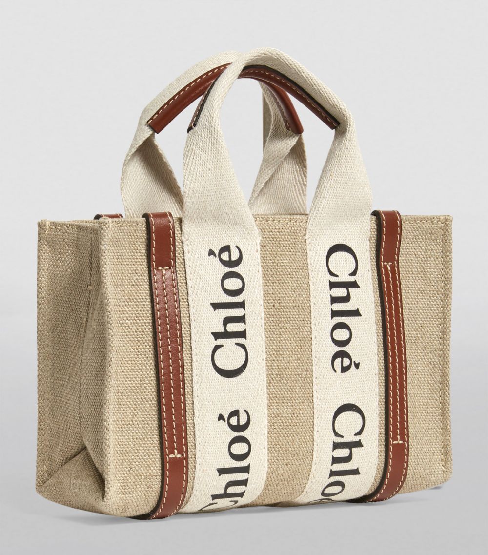 Chloé Chloé Mini Linen Woody Tote Bag