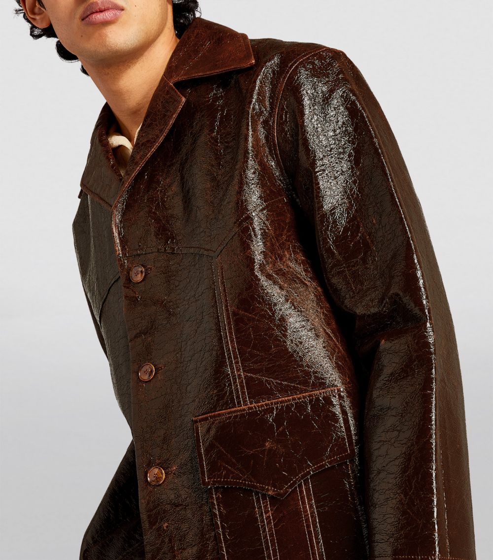 Séfr Séfr Patent Oversized-Collar Jacket