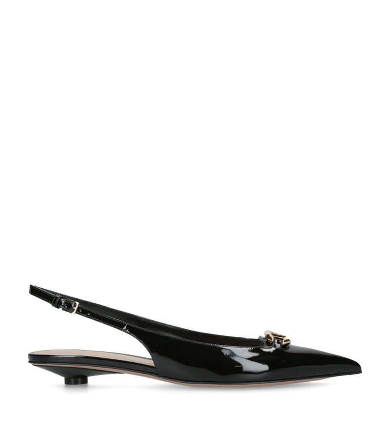 VALENTINO GARAVANI Valentino Garavani Leather Vlogo Moon Slingback Pumps 20