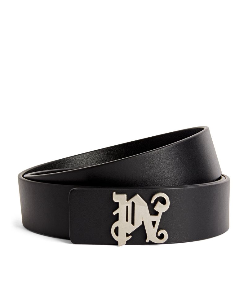 PALM ANGELS Palm Angels Leather Monogram Belt