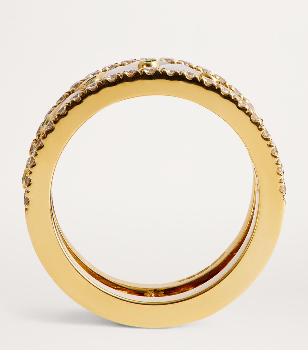L'Atelier Nawbar L'Atelier Nawbar Small Yellow Gold, Diamond And Emerald Bond Street Ring