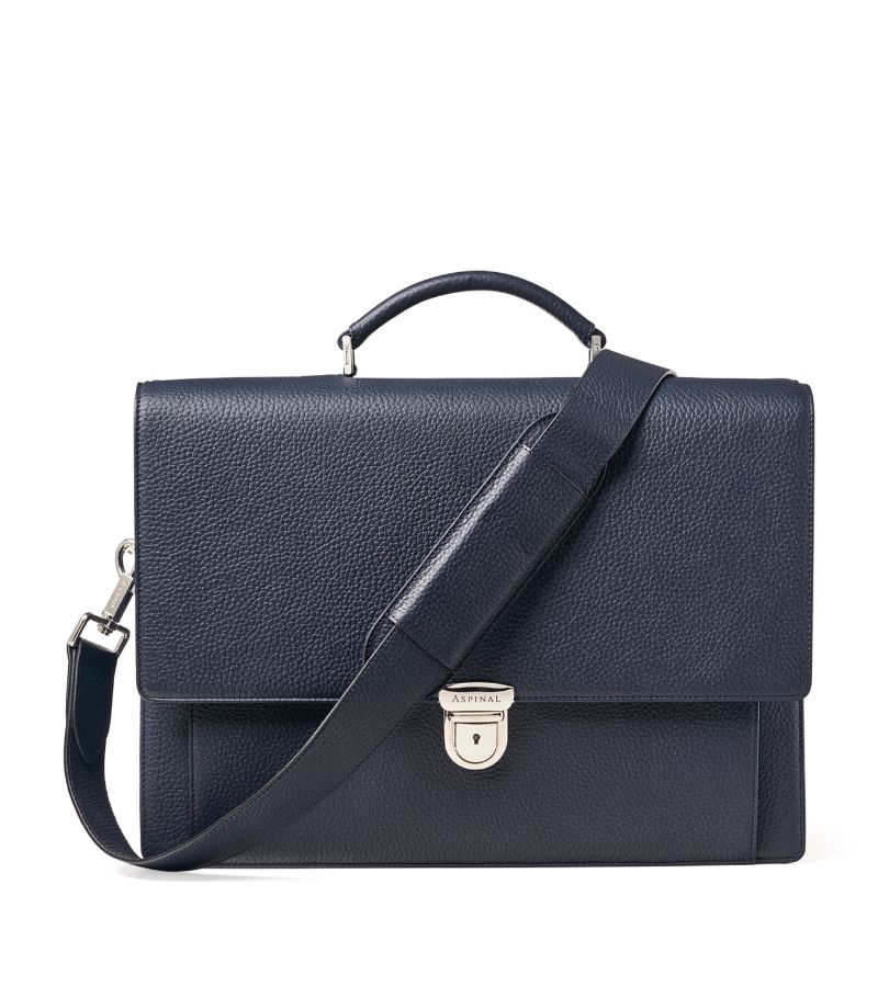  Aspinal Of London Leather City Laptop Briefcase