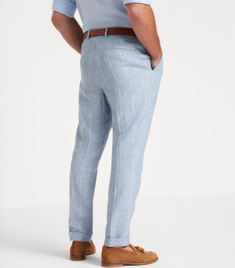 Brunello Cucinelli Brunello Cucinelli Linen Chalk-Stripe Trousers