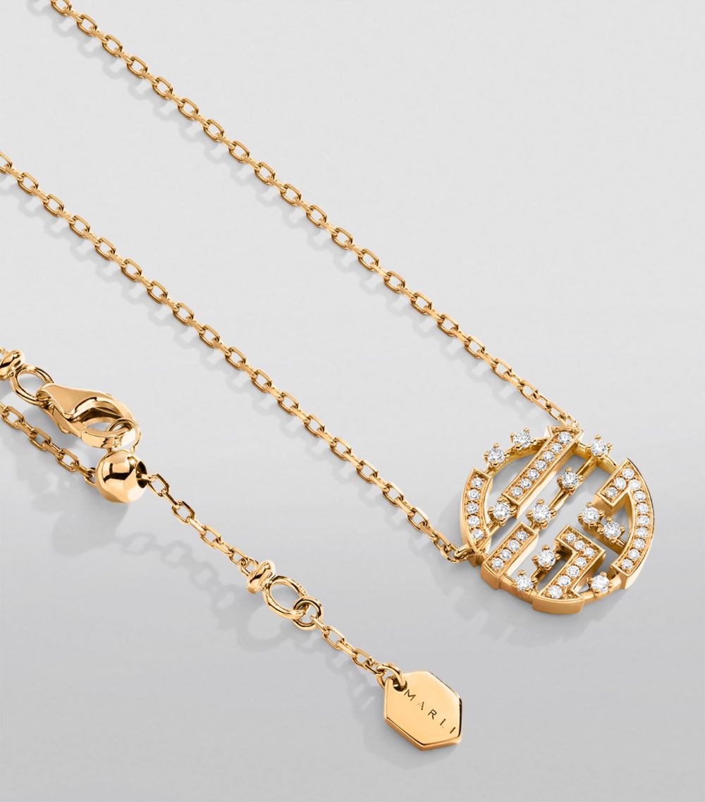  Marli New York Yellow Gold And Diamond Avenues Necklace