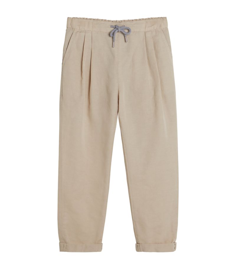 Brunello Cucinelli Kids Brunello Cucinelli Kids Twisted Linen-Cotton Gabardine Trousers (4-12+ Years)