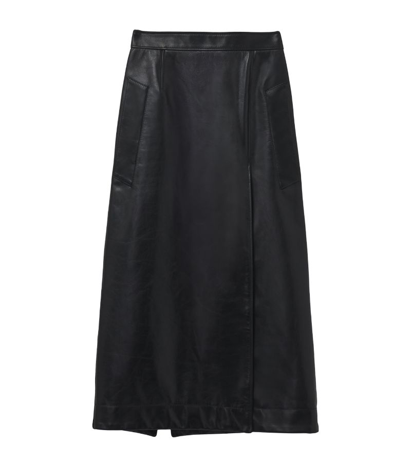 Alexander McQueen Alexander Mcqueen Leather Midi Pencil Skirt