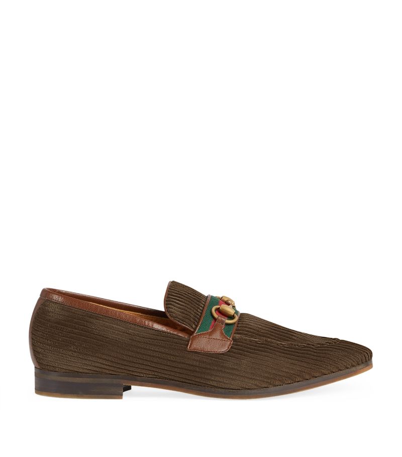 Gucci Gucci Velvet Corduroy Horsebit Loafers