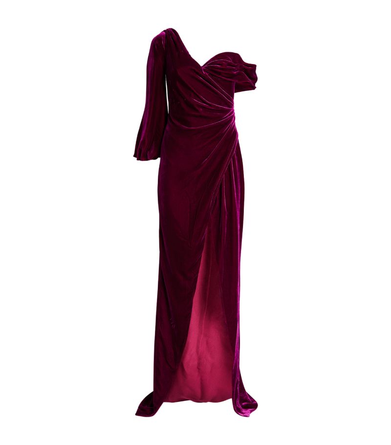 Costarellos Costarellos Velvet-Silk Rubina Gown