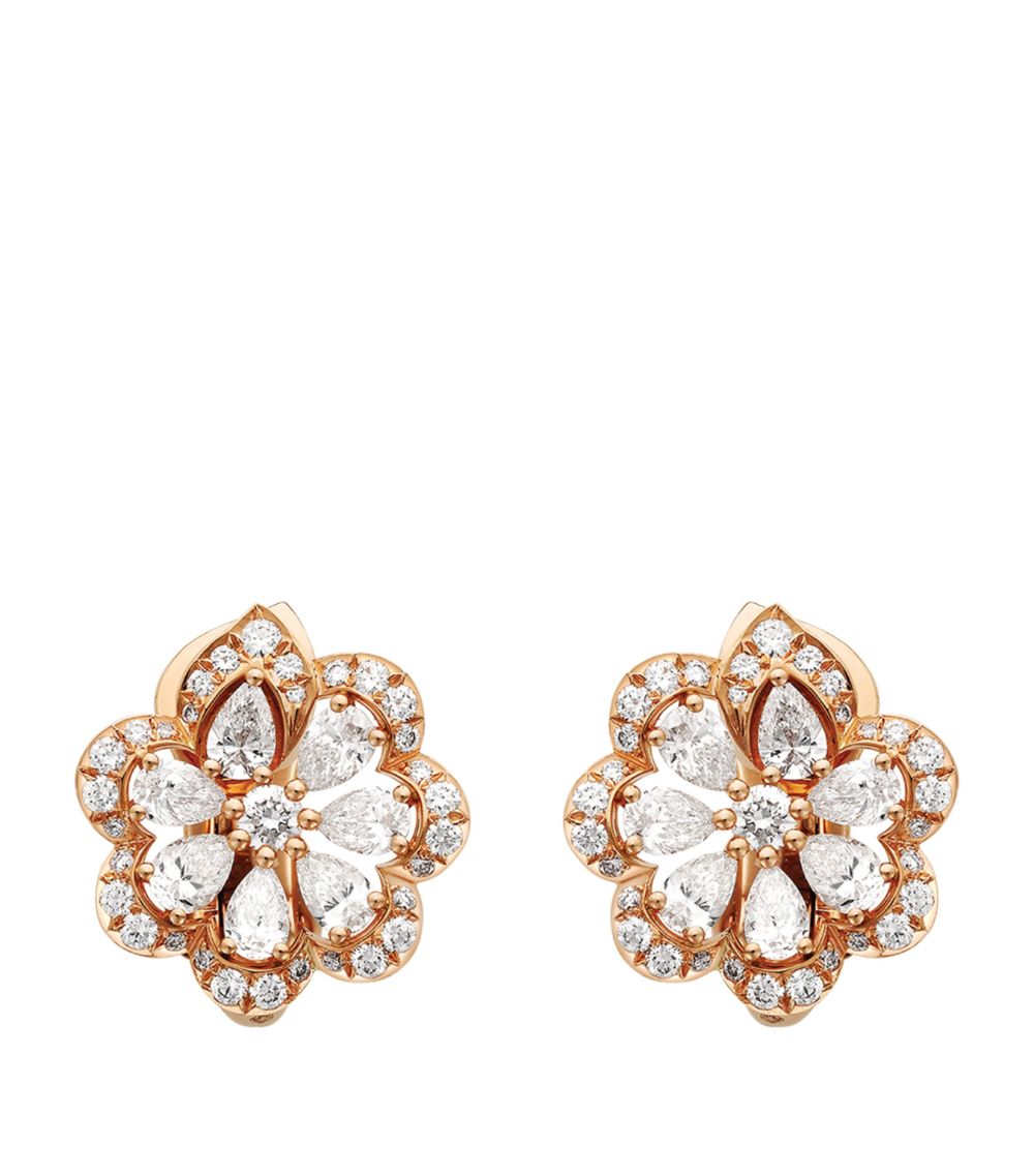 Chopard Chopard Rose Gold And Diamond Precious Lace Mini-Froufrou Earrings