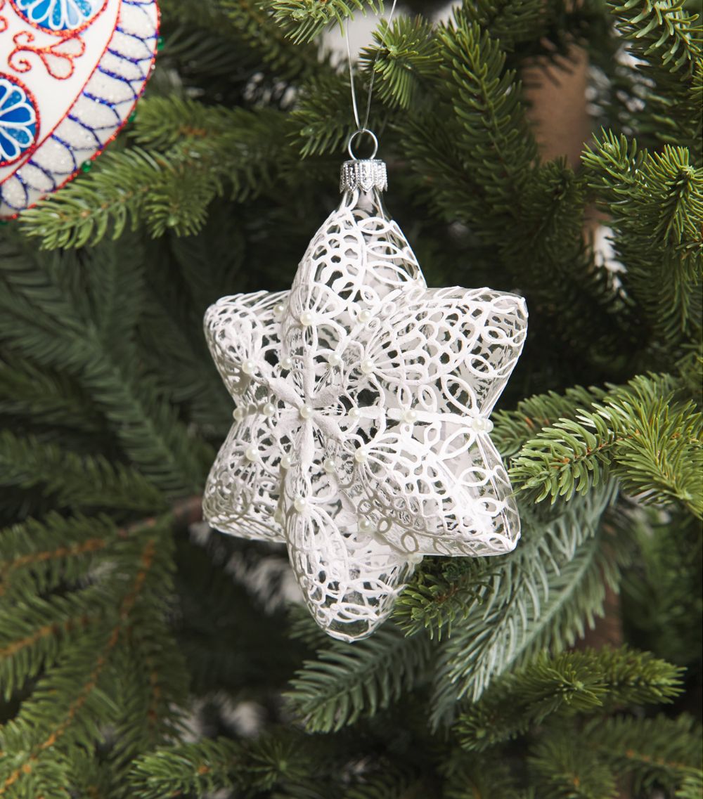 Harrods Harrods Lace-Detail Star Tree Decoration