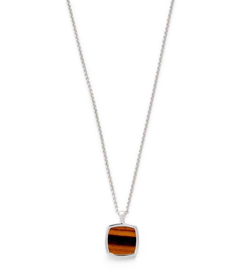  Tom Wood Tiger Eye Cushion Pendant Necklace