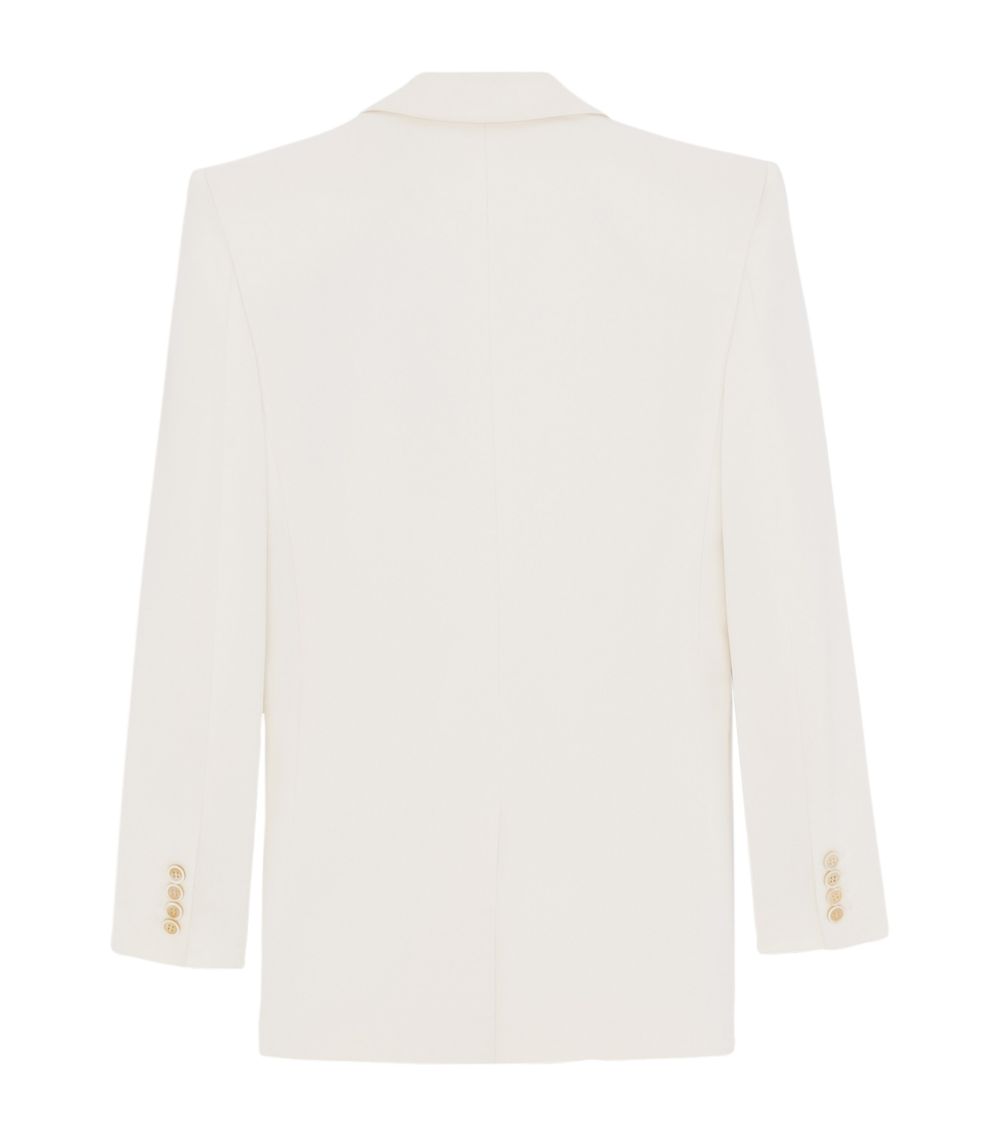 Saint Laurent Saint Laurent Silk Satin Double-Breasted Blazer