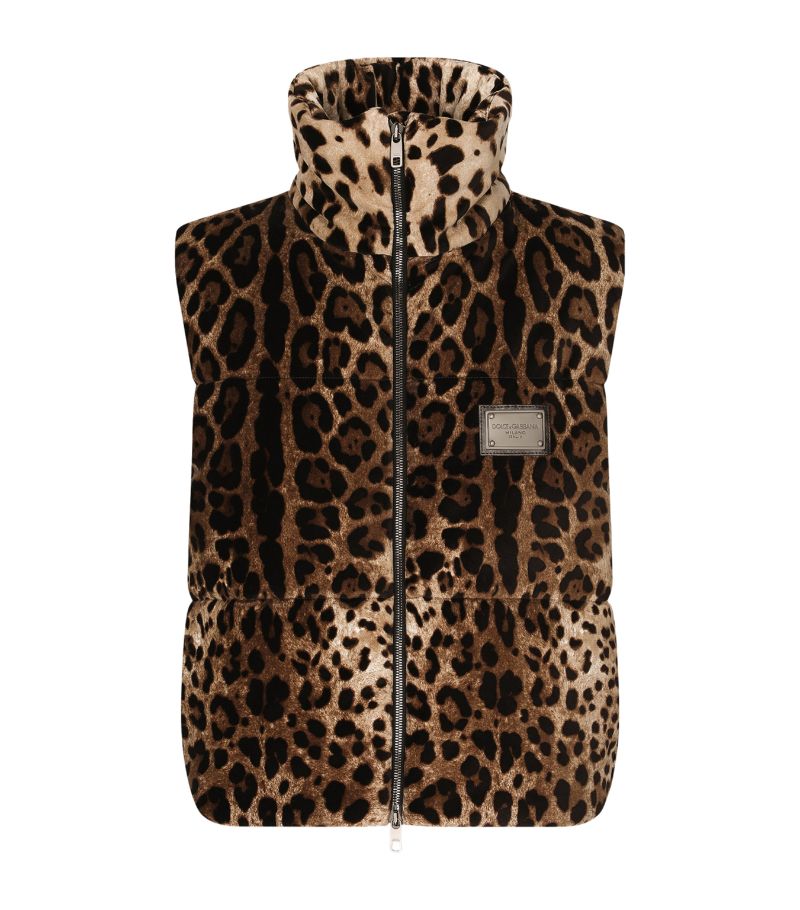 Dolce & Gabbana Dolce & Gabbana Leopard Print Puffer Gilet