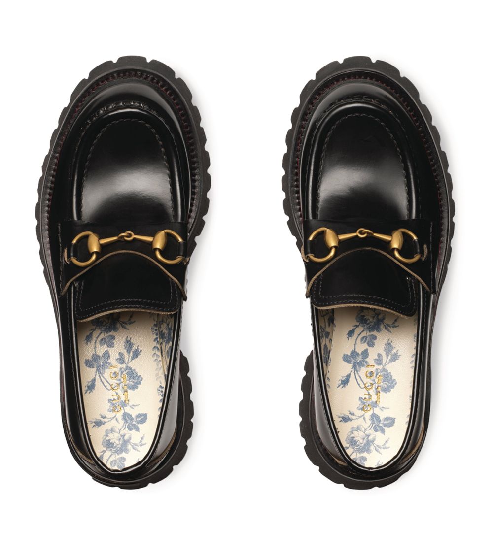 Gucci Gucci Leather Lug Sole Horsebit Loafers