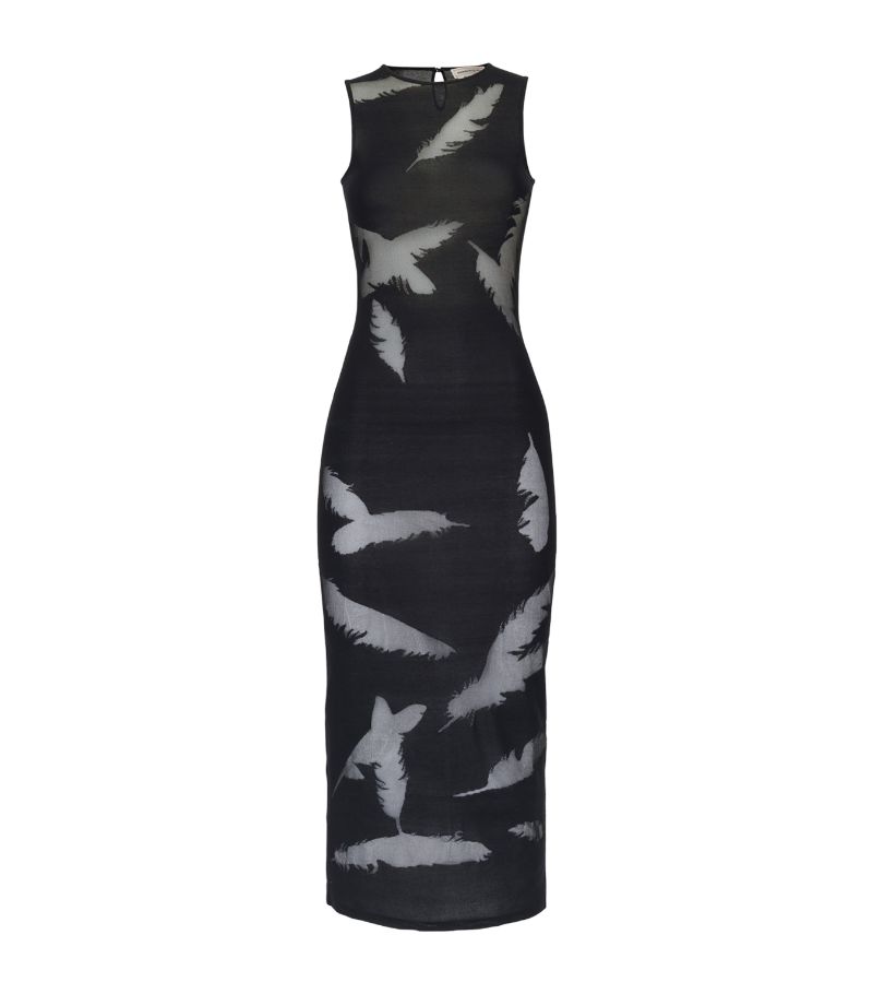 Alexander McQueen Alexander Mcqueen Cotton-Silk Blend Midi Dress