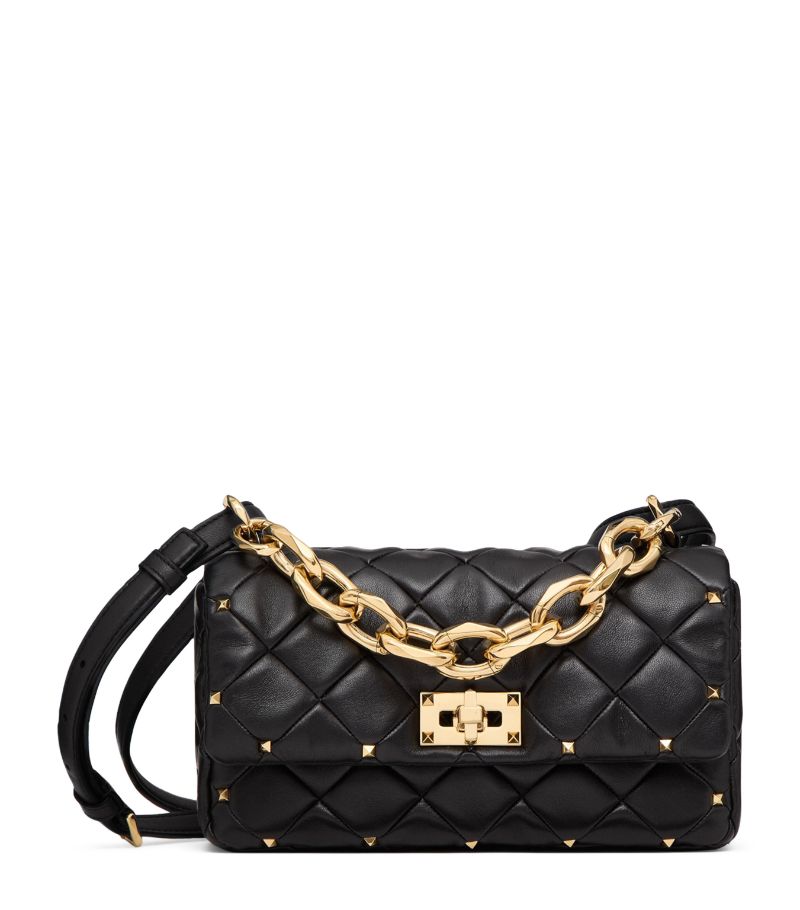 VALENTINO GARAVANI Valentino Garavani Lambskin Quilted Rockstud Spike Shoulder Bag