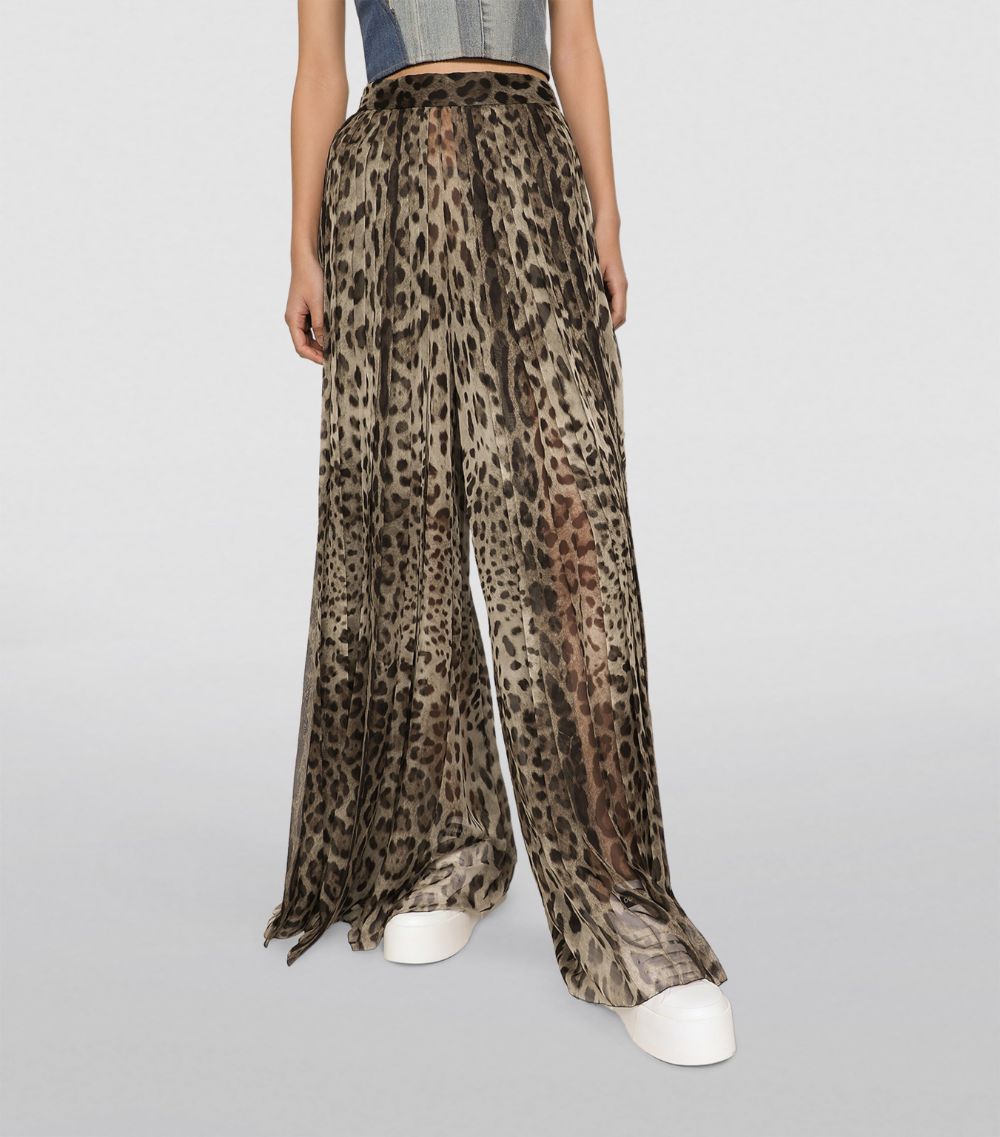 Dolce & Gabbana Dolce & Gabbana Leopard-Print Chiffon Culottes