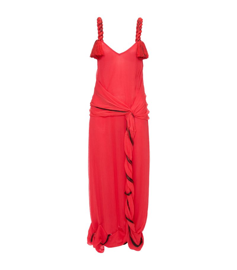 Jw Anderson Jw Anderson Crepe Tassel-Strap Maxi Dress