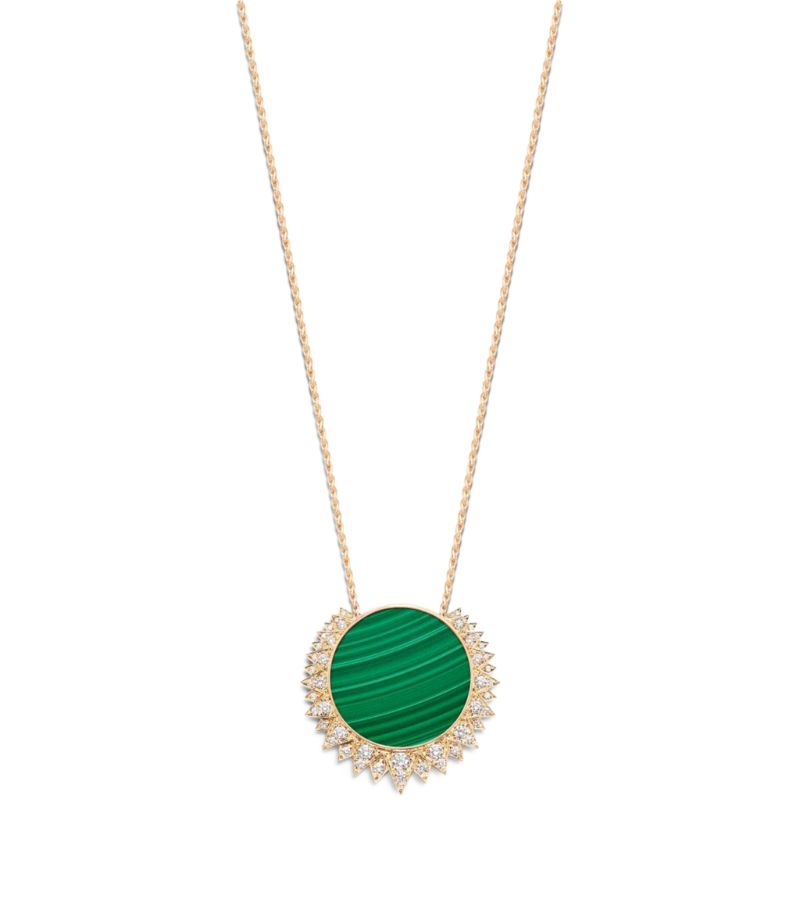 Piaget Piaget Rose Gold, Diamond And Malachite Sunlight Pendant Necklace