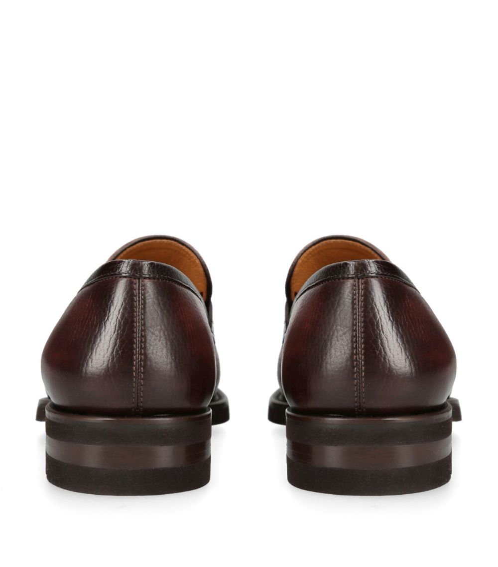 Magnanni Magnanni Leather Pebble-Textured Penny Loafers