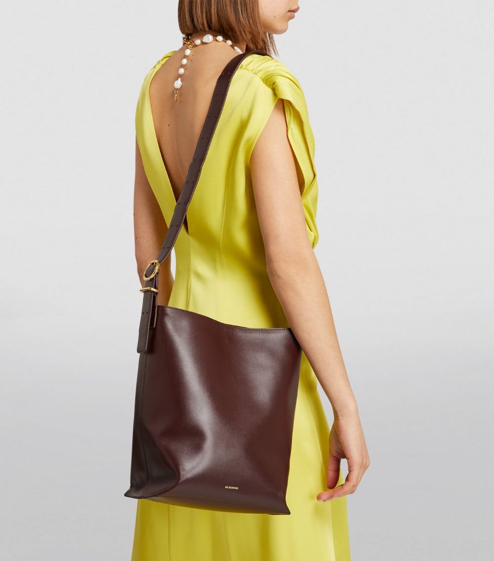 Jil Sander Jil Sander Leather Cannolo Tote Bag