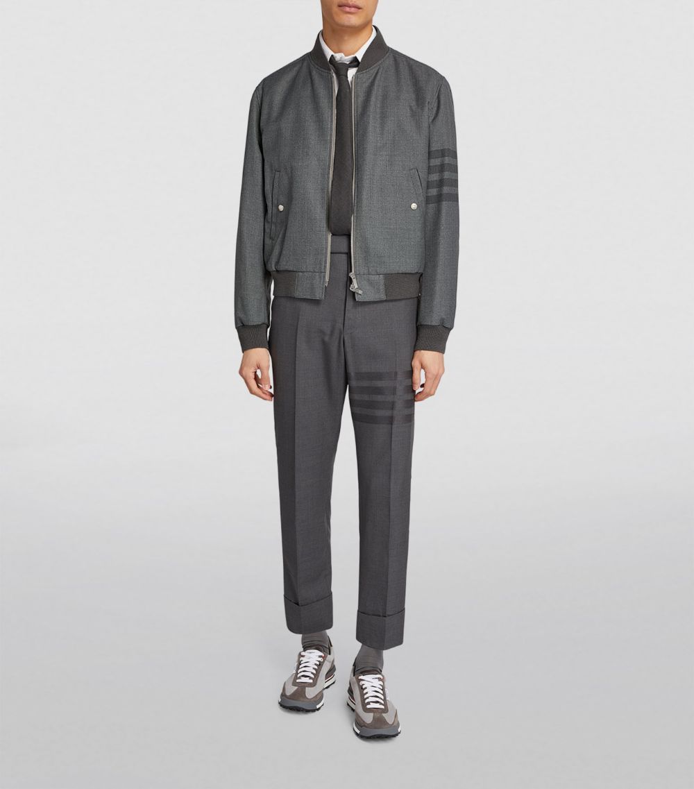 Thom Browne Thom Browne Wool-Blend 4-Bar Bomber Jacket