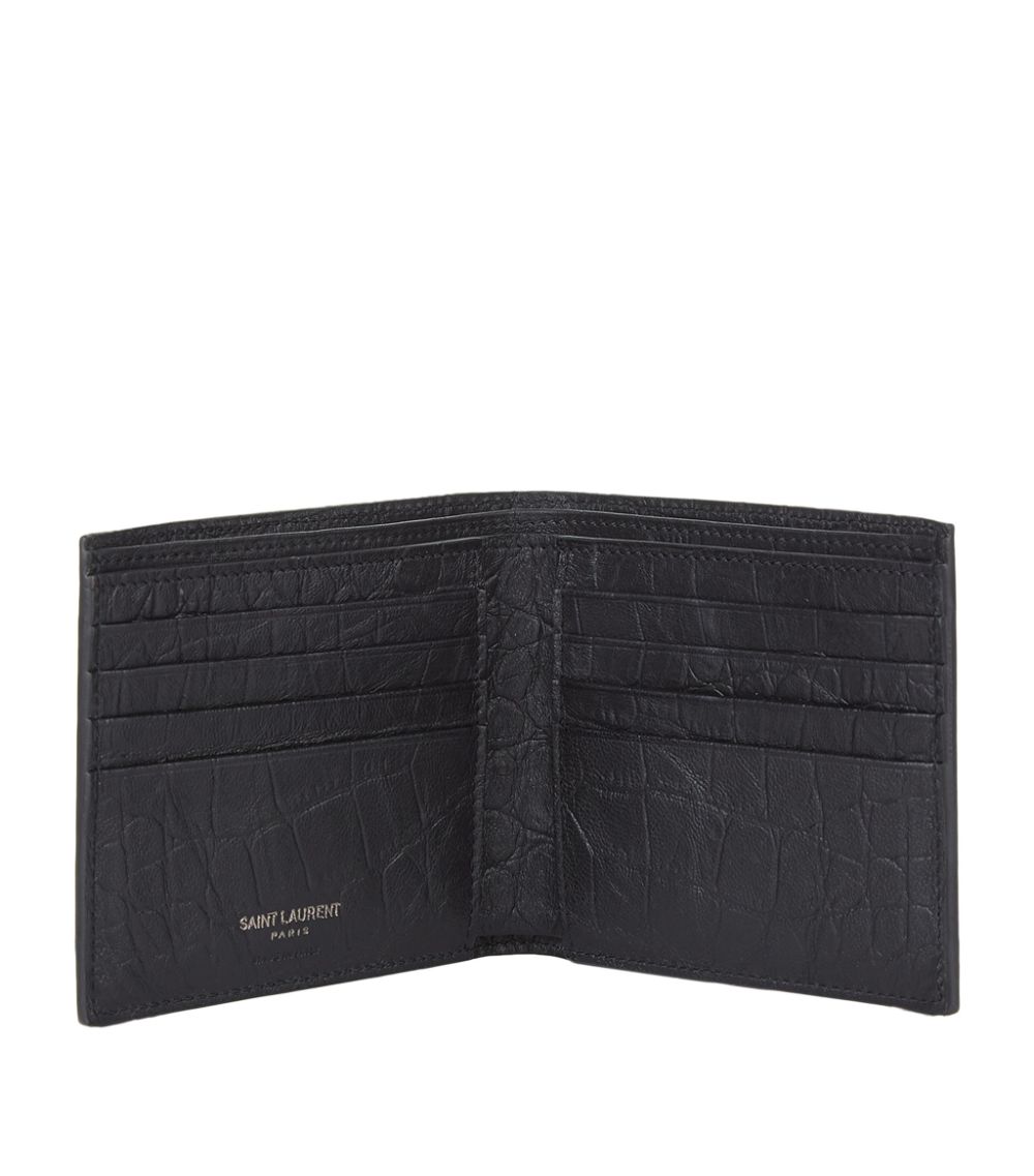 Saint Laurent Saint Laurent Monogram Crocodile Effect Wallet