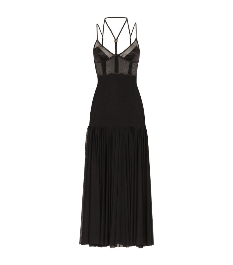 Dolce & Gabbana Dolce & Gabbana Sheer Corset Midi Dress