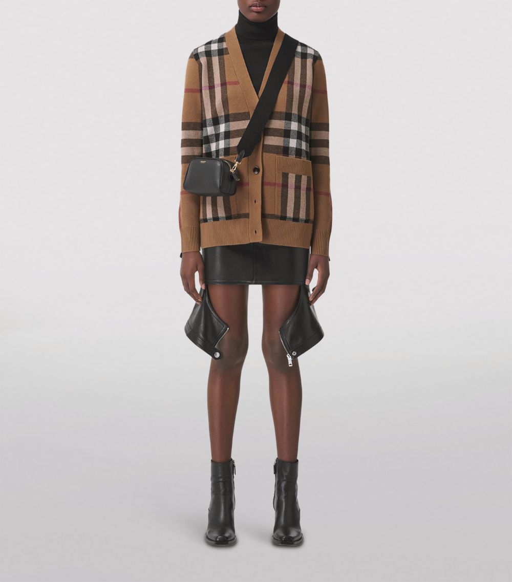 Burberry Burberry Wool-Cashmere Check Jacquard Cardigan