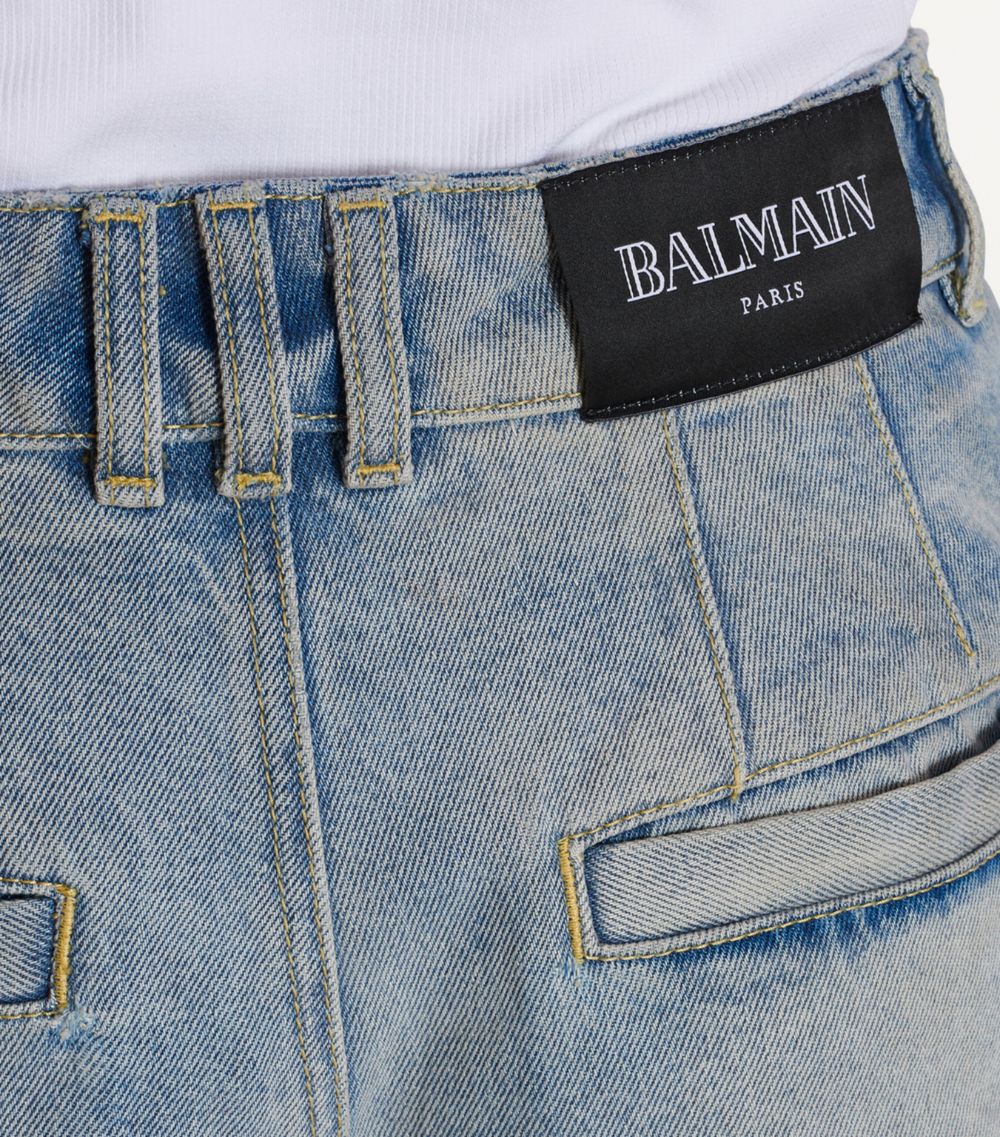 Balmain Balmain Pleated Wide-Leg Jeans