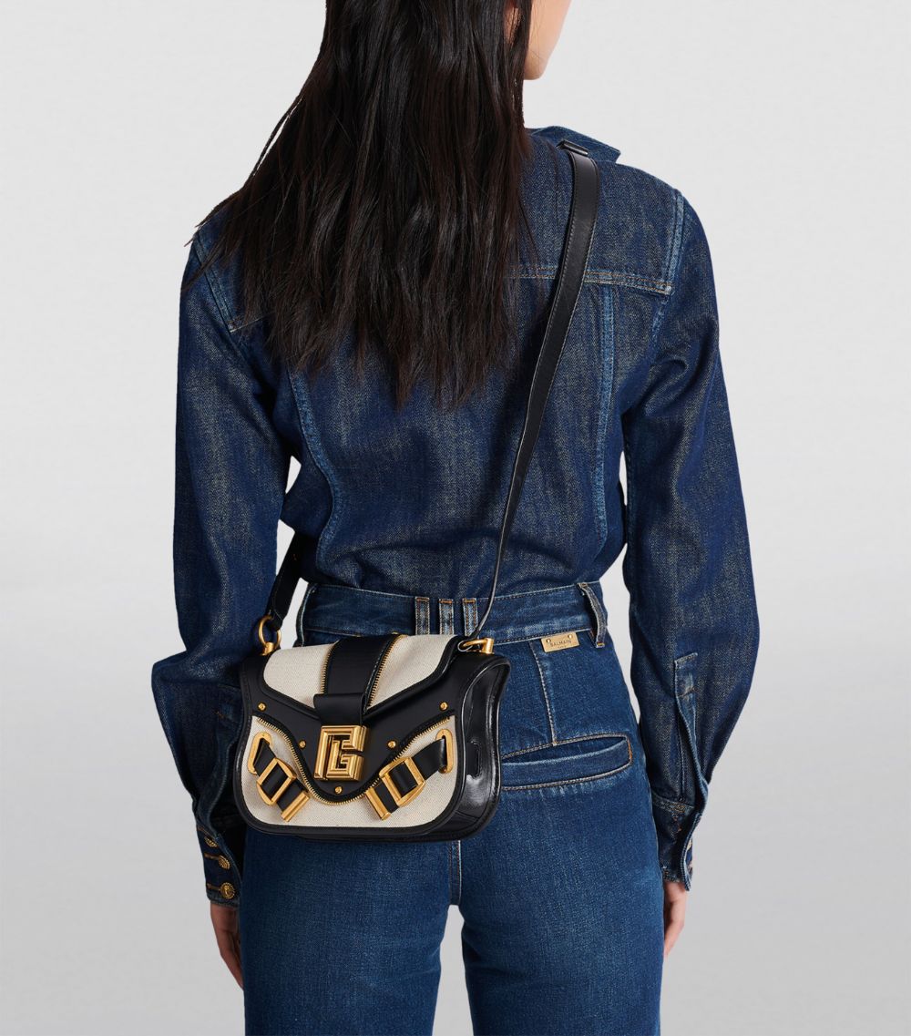 Balmain Balmain Mini Leather Blaze Shoulder Bag