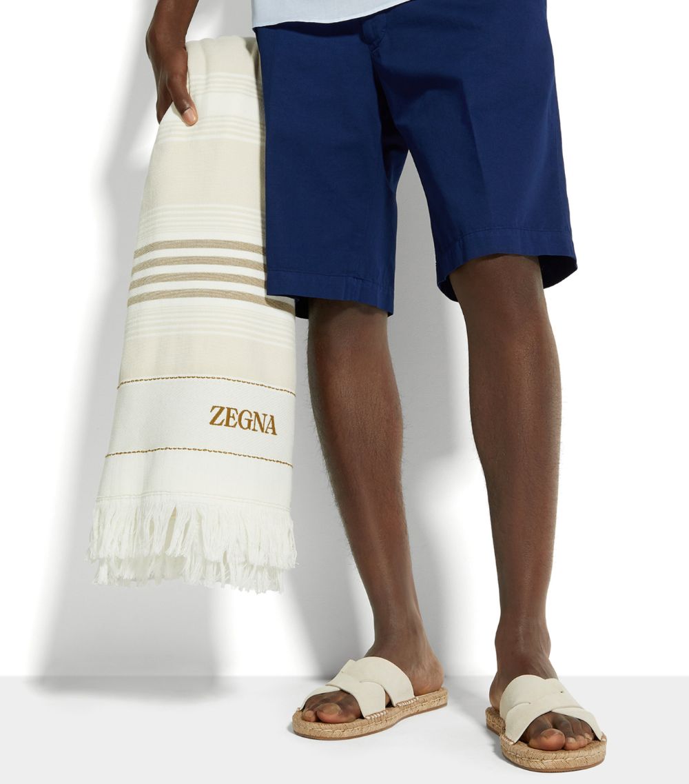 zegna Zegna Striped Beach Towel