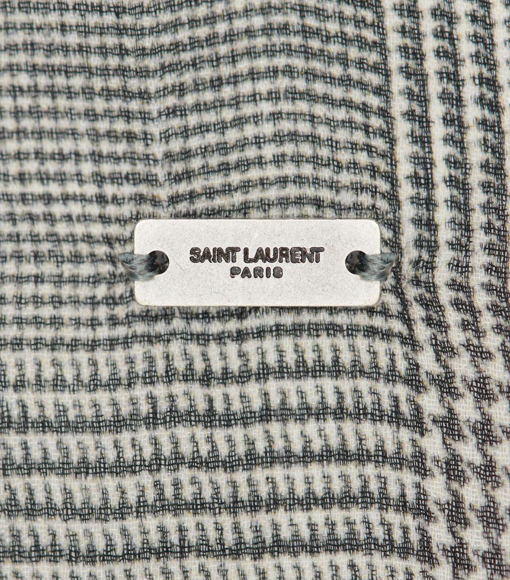 Saint Laurent Saint Laurent Silk Prince Of Wales Check Scarf