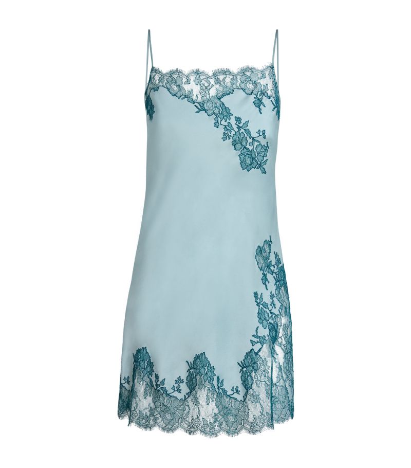 Carine Gilson Carine Gilson Silk Lace-Trim Nightdress