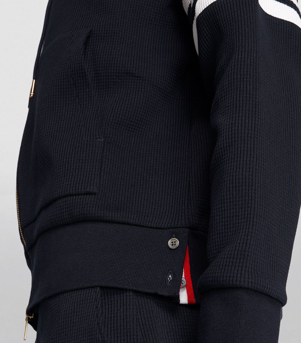 Thom Browne Thom Browne 4-Bar Waffle-Knit Hoodie