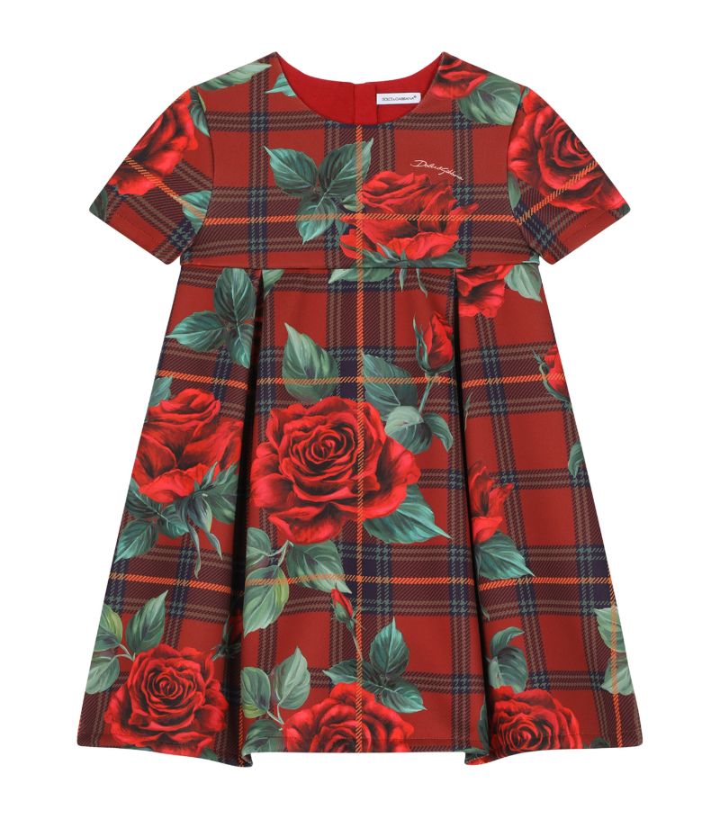 Dolce & Gabbana Dolce & Gabbana Kids Floral Check Mini Dress (2-6 Years)