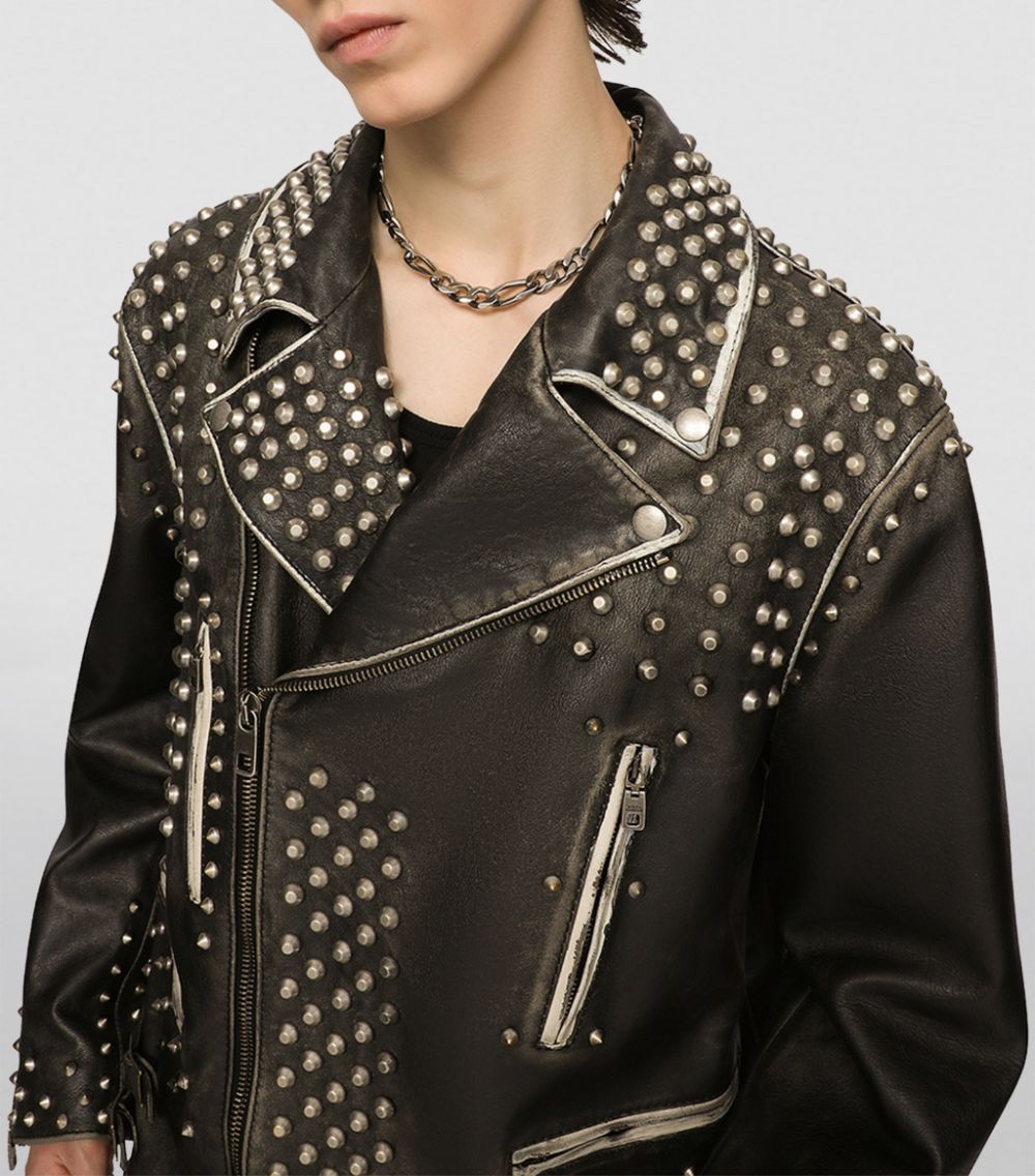 Dolce & Gabbana Dolce & Gabbana Leather Studded Biker Jacket