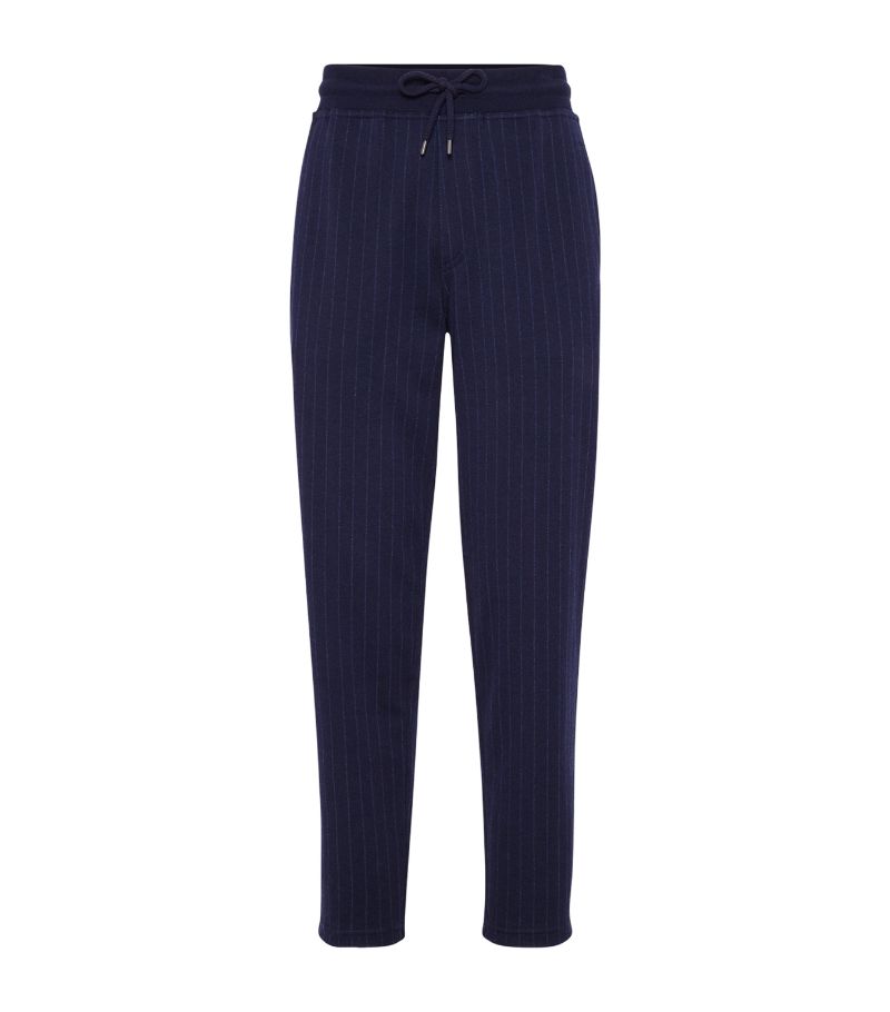 Brunello Cucinelli Brunello Cucinelli Cotton-Blend Pinstripe Sweatpants