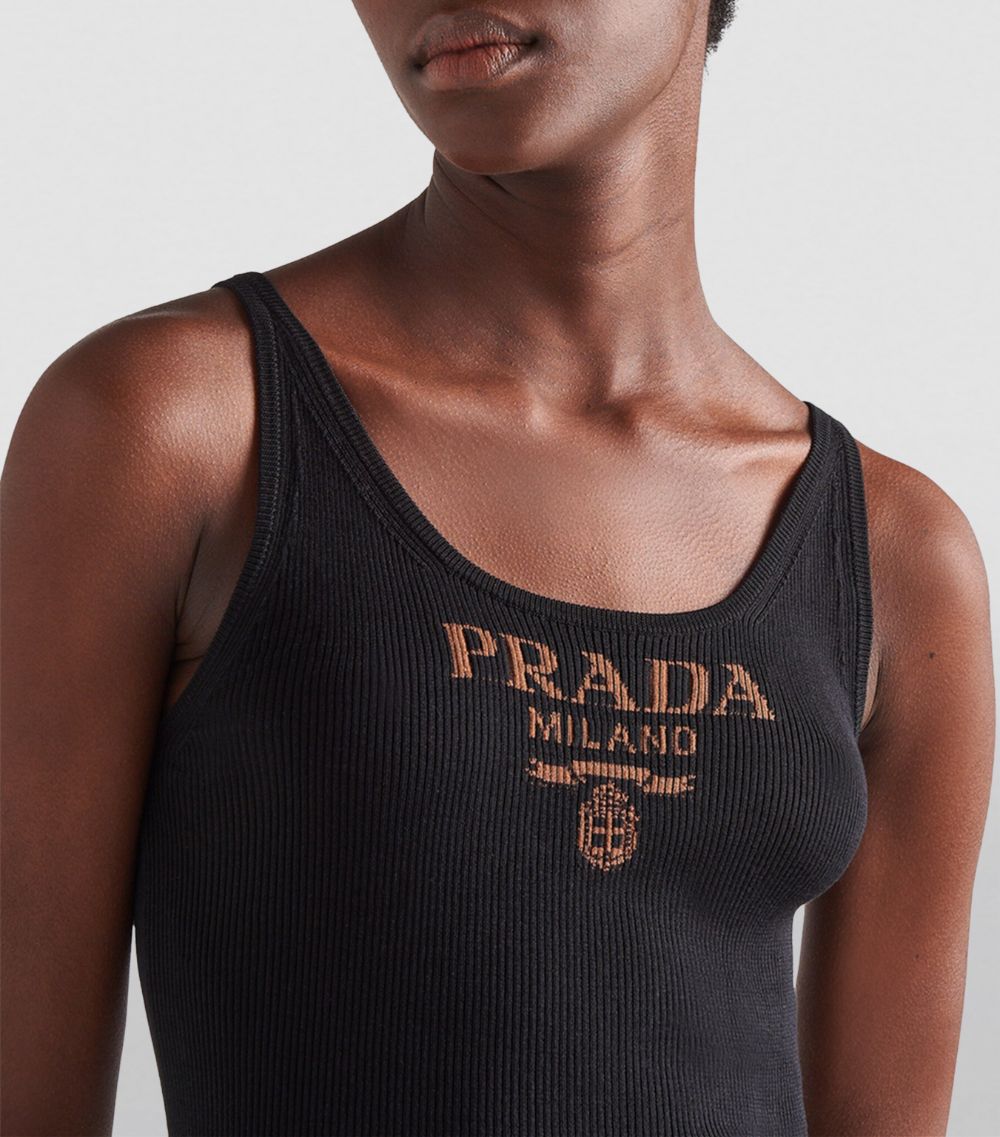 Prada Prada Silk Logo Tank Top