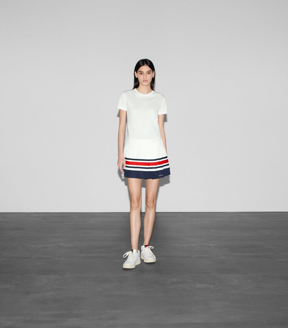 Gucci Gucci Web Stripe Pleated Skort