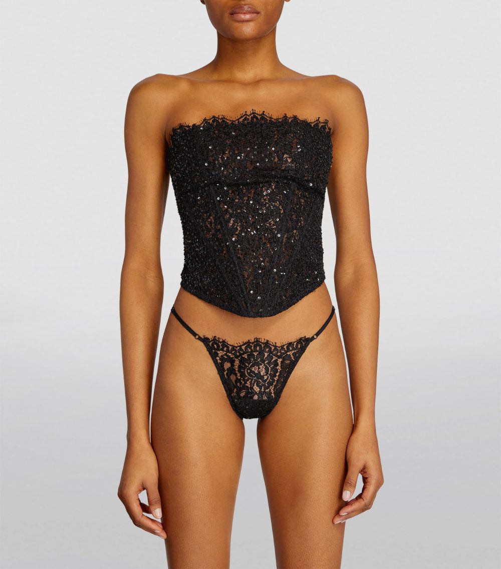 Kiki De Montparnasse Kiki De Montparnasse Silk-Lace Beaded Corset