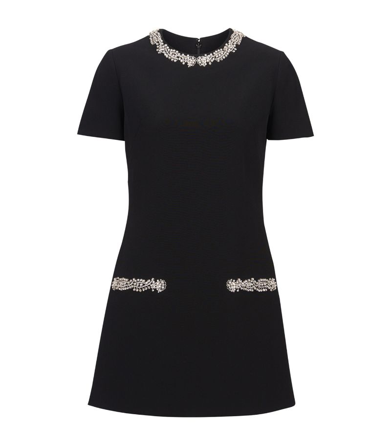 Balmain Balmain Crepe Embellished Mini Dress