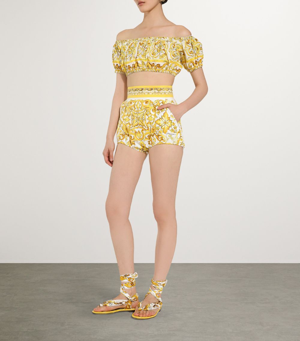 Dolce & Gabbana Dolce & Gabbana Ruched Majolica Crop Top