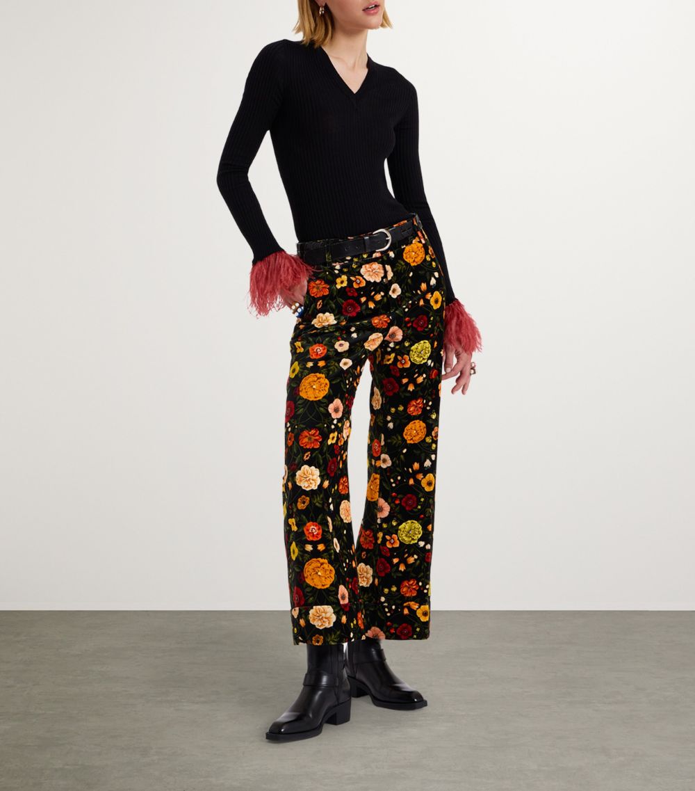 La Doublej La Doublej Velvet Floral Hendrix Trousers