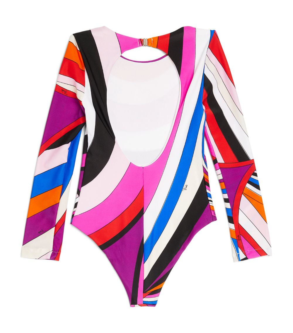 Pucci Junior Pucci Junior Iride Print Long-Sleeve Swimsuit (4-8 Years)
