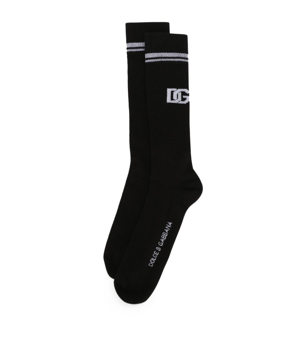 Dolce & Gabbana Dolce & Gabbana Cotton-Blend Logo Socks