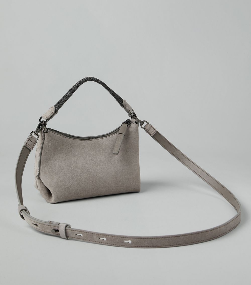 Brunello Cucinelli Brunello Cucinelli Suede-Monili Shoulder Bag